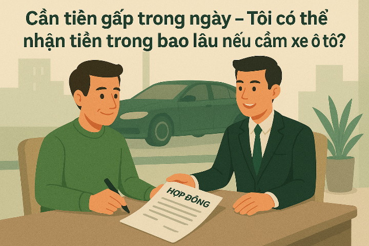Cần tiền gấp trong ngày - Tôi có thể nhận tiền trong bao lâu nếu cầm xe ô tô?