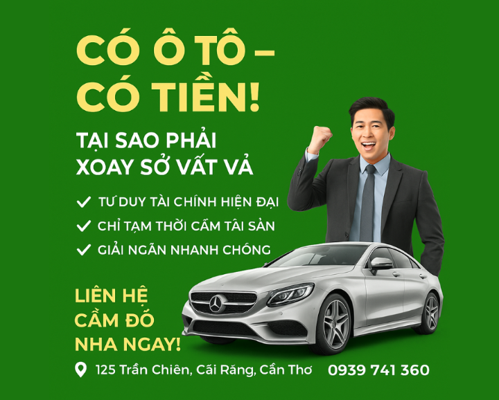 Cầm xe ô tô nhận tiền ngay trong ngày